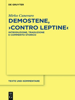 cover image of Demostene, "Contro Leptine"